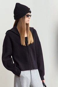 Strickjacke mit Reißverschluss und Strickstruktur
