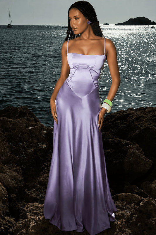 Maxikleid mit Satinoptik