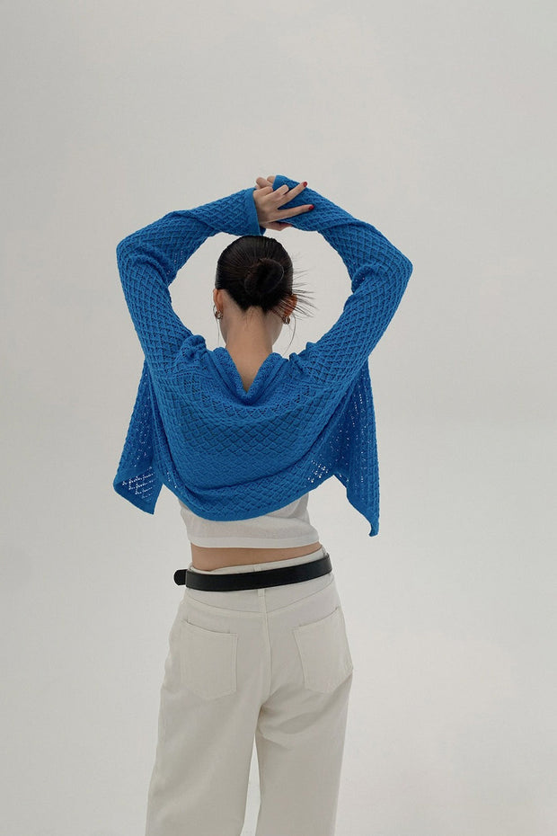 Strickjacke mit Bindedetail und Strickstruktur