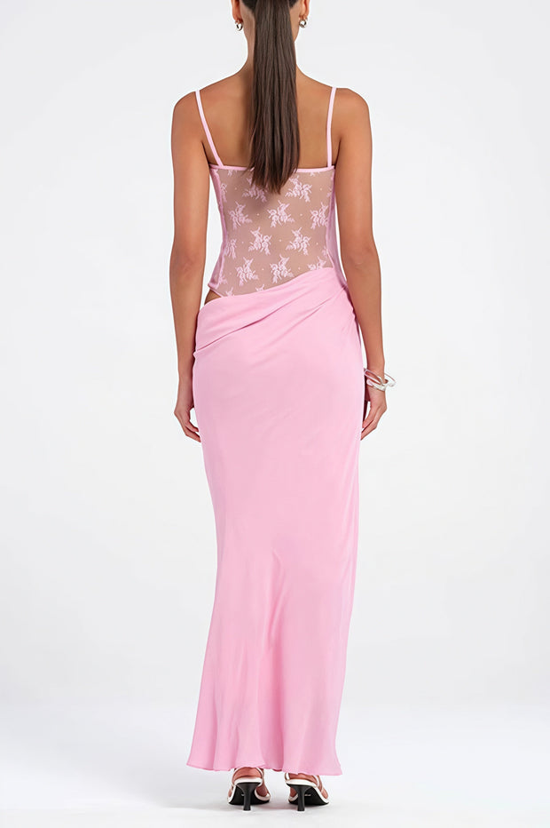 Figurbetontes Maxikleid mit Spitze