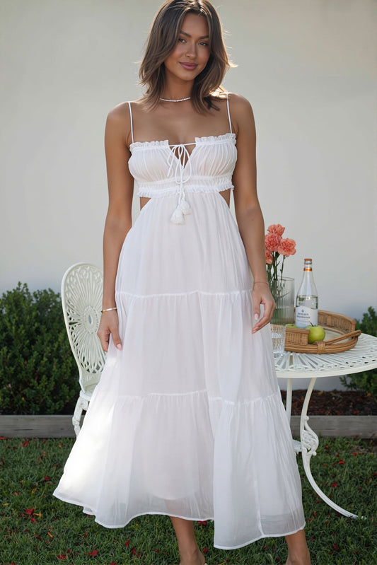 Maxikleid mit A-Linie und Aussparungen