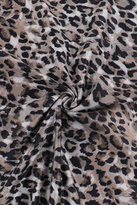 Maxikleid mit Leopardenmuster in Braun, rückenfrei