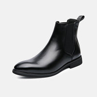 Herren Lederstiefelette mit seitlichem Gummizug - Heberto