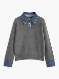 Damen-Pullover mit Hemdkragen - Alriksa