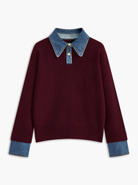 Damen-Pullover mit Hemdkragen - Alriksa