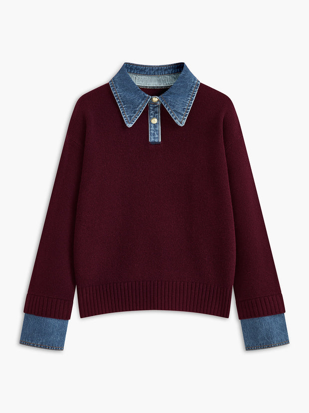 Damen-Pullover mit Hemdkragen - Alriksa