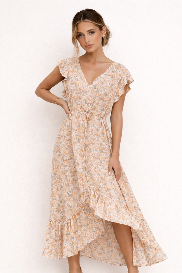 Elegantes Midikleid mit Blumendruck für Damen - Paula