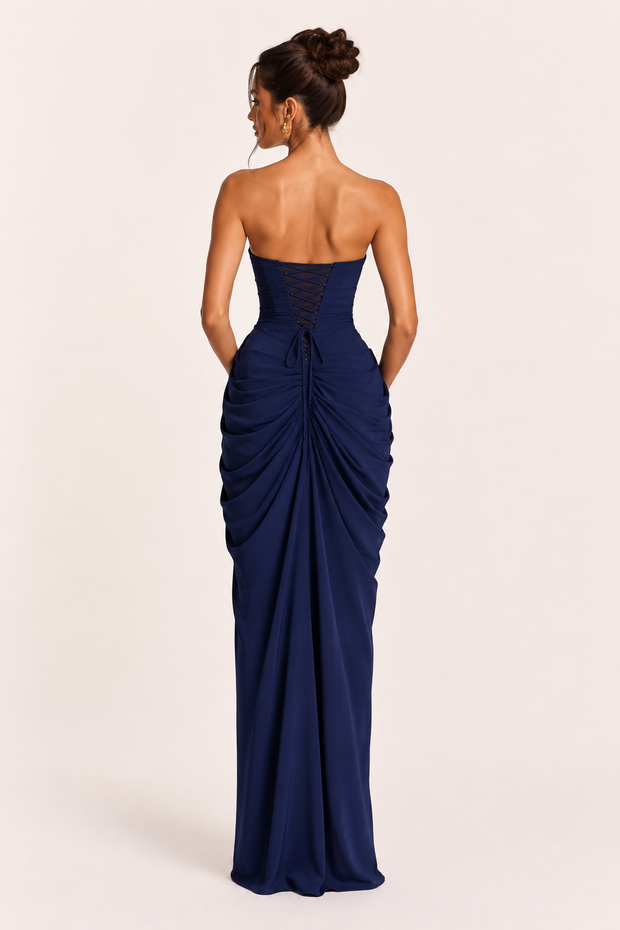 Damen langes Kleid elegantes Event Kleid slim fit Seitenschlitz - Ottilie