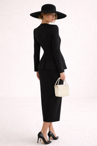 Damen Set Blazer taillierter Rock Maxirock elegant - Elke