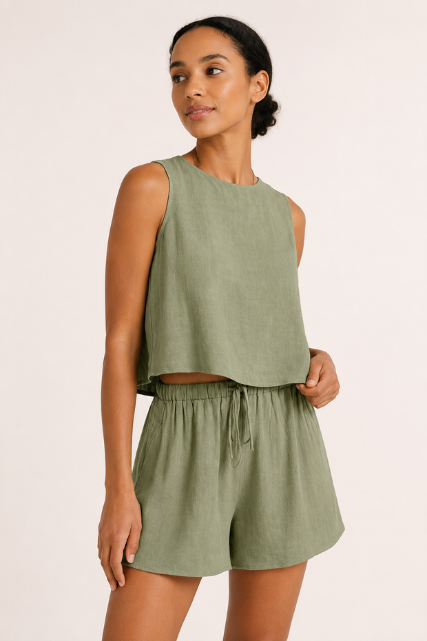 Damen-Sommer-Set ärmelloses Oberteil und Shorts - Anika