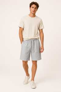 Herren Bermudashorts aus Leinen mit Gummizug - Levin