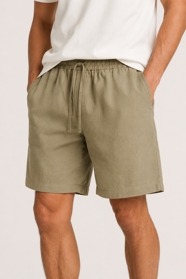 Herren Bermudashorts aus Leinen mit Gummizug - Levin