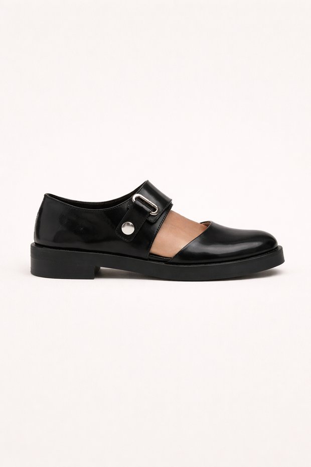 Damen geschlossene Schuhe Schnalle Seite dicke Sohle - Caterina