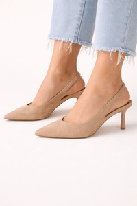 Geschlossene Damen-Slingback-Schuhe mit feinem Absatz - Elira