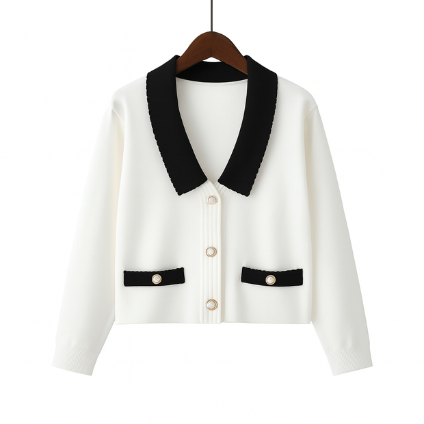 Kurze strukturierte Strickjacke - Irène