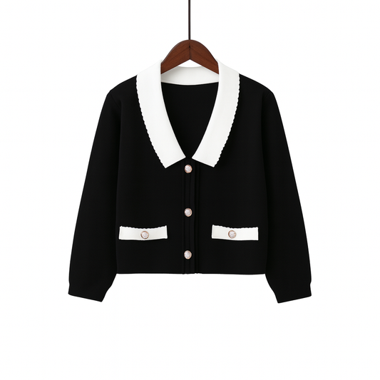 Kurze strukturierte Strickjacke - Irène