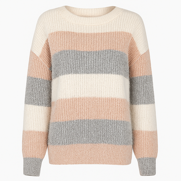 Grob gestrickter Pullover mit breiten Streifen - Maelis