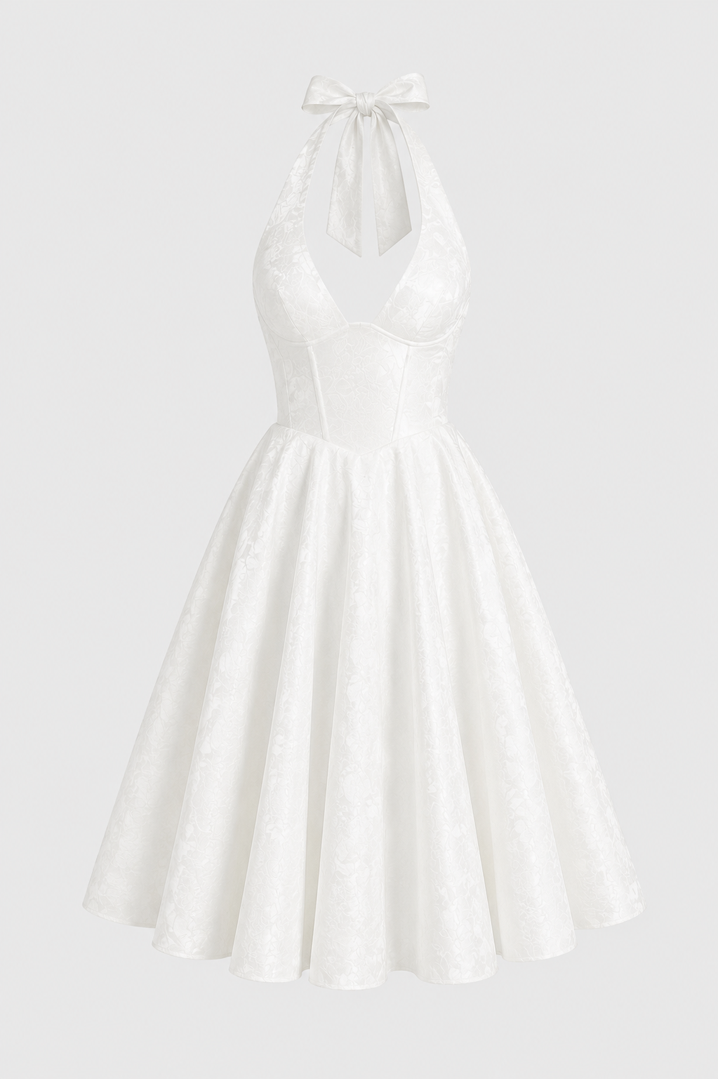 Midikleid Neckholder Frau elegant weitem Rock - Elodie