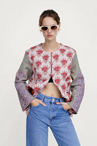 Frühlingsjacke mit Patchworkdruck für Frauen - Gerlinde