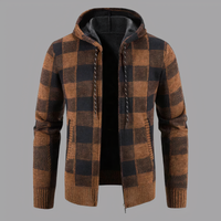 DERWYN - Karierter Pullover mit Kapuze