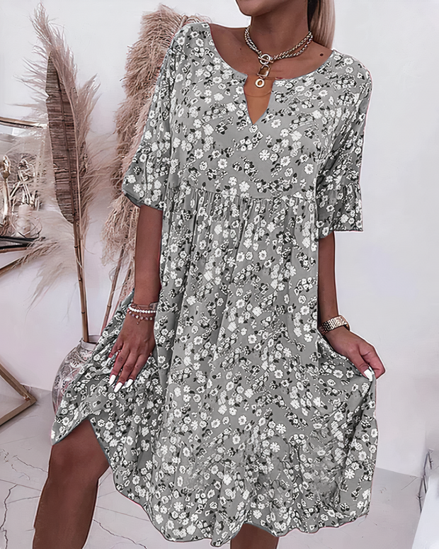 ENID - Halbarm-Blumenkleid