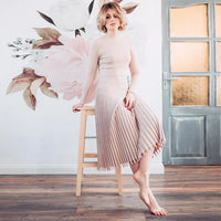 Elise - Midikleid aus Rippstrick mit ausgestelltem Saum