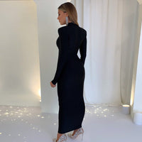 Hanka - Sexy Maxikleid mit Schulterpolstern für Frauen