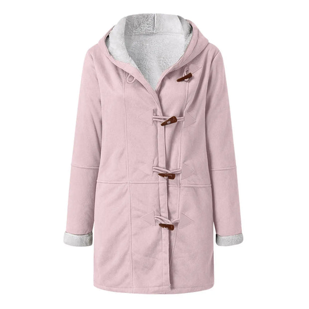 Vania Fleece Wildlederjacke mit halblanger Kapuze