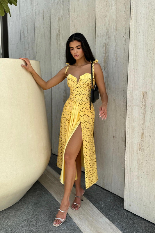 Stefania - Langes Maxikleid mit V-Ausschnitt