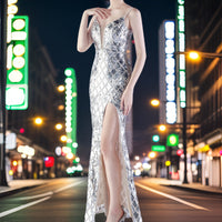 Mercia - Luxuriöses Kleid mit Pailletten und Perlen