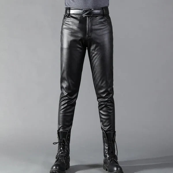 Schmale Herrenhose aus veganem Leder - Narak