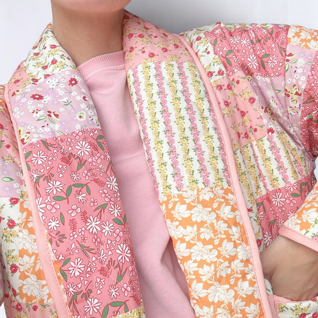 Gesteppte Jacke mit Blumenmuster für Frauen - Eirlys