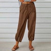 Elda Hosen - Damen Leinen-Capri-Hose für entspannten Komfort im lockeren Stil