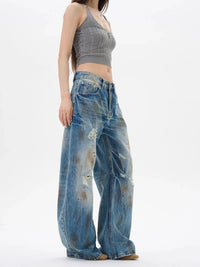Locker geschnittene Hose in Blau