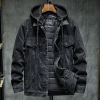 Herren Jeansjacke mit moderner Kapuze - Elrick