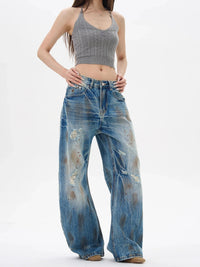 Locker geschnittene Hose in Blau