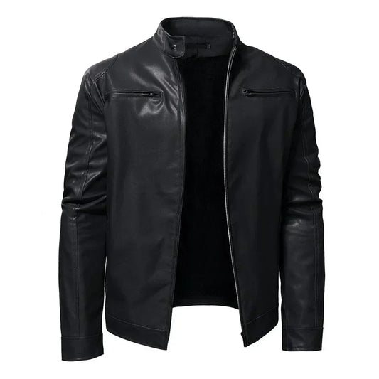Biker-Lederjacke mit klassischer Linienführung