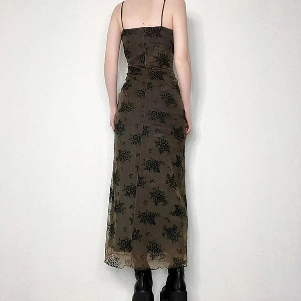 Verona - Vintage-Kleid aus floraler Spitze mit transparentem Overlay