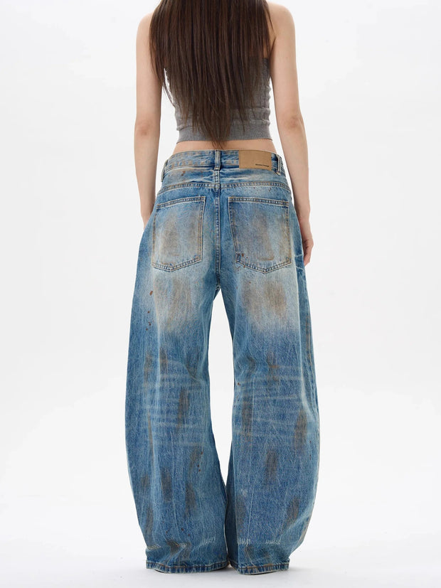 Locker geschnittene Hose in Blau