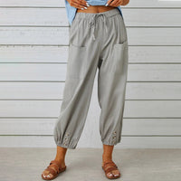 Elda Hosen - Damen Leinen-Capri-Hose für entspannten Komfort im lockeren Stil