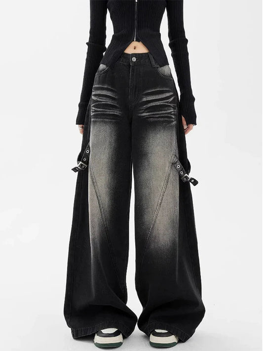 Hose mit Denim in Schwarz