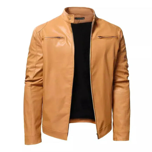 Biker-Lederjacke mit klassischer Linienführung