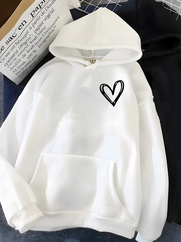 SAYLOR - Kapuzenpullover mit Herzaufdruck für Damen