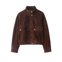 Damenjacke aus Wildleder mit Fronttaschen - Mireane