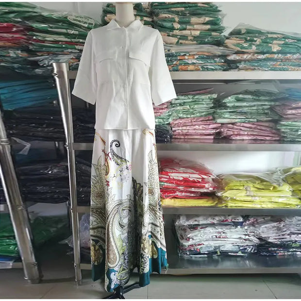 Veronika - Palazzo-Hosen-Set mit Paisley-Muster