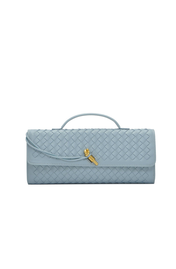 Baguette-Tasche für Frauen mit gewebter Struktur und verstellbarem Riemen