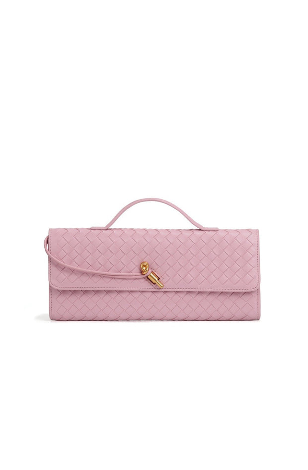 Baguette-Tasche für Frauen mit gewebter Struktur und verstellbarem Riemen