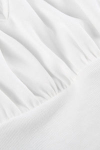 T-Shirt mit langen Ärmeln, Raffung und Bindedetail