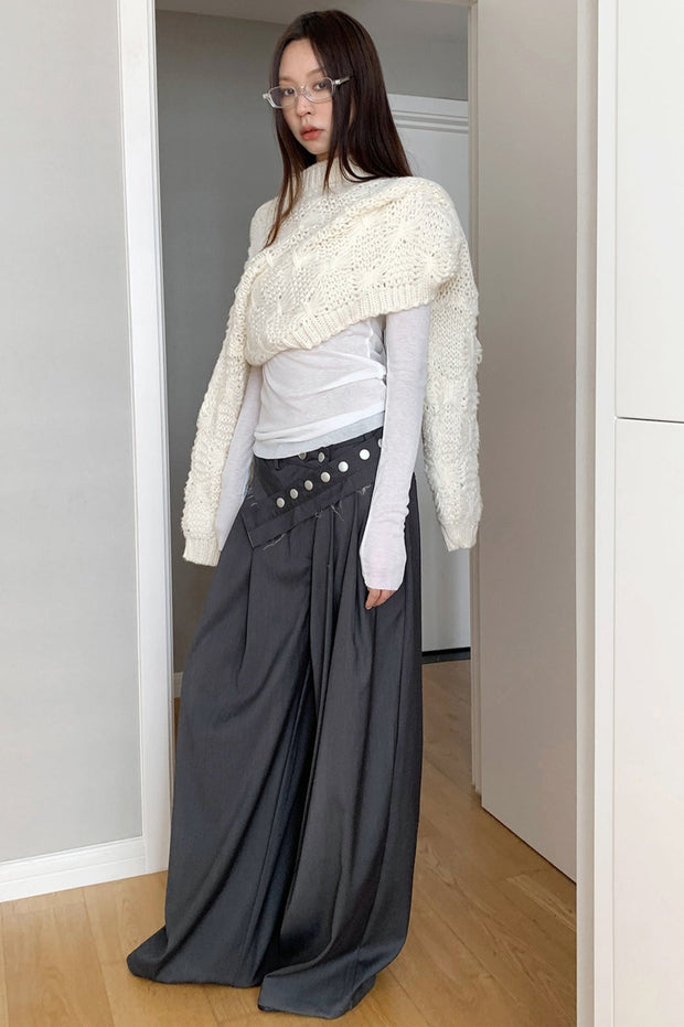 Hose mit weitem Bein in Grau