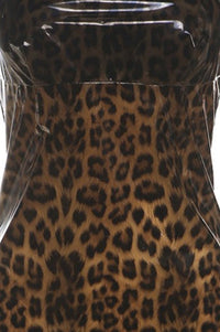 Trägerloses Minikleid mit Leopardenmuster und Patchwork